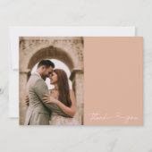 Einfache Skript-Foto Hochzeit Dankeschön-Karte Karte (Vorderseite)