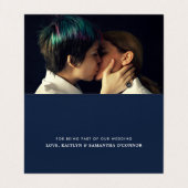 Einfache Skript-Foto Hochzeit Dankeschön-Karte Visitenkarten (Innenseite Aufgefaltet)