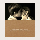 Einfache Skript-Foto Hochzeit Dankeschön-Karte Visitenkarten (Innenseite Aufgefaltet)