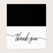 Einfache Skript-Foto Hochzeit Dankeschön-Karte Visitenkarten (Außenseite Aufgefaltet)