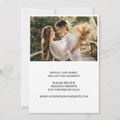 Einfache Skript-Foto-Hochzeit speichern Sie die Da Einladung (Rückseite)