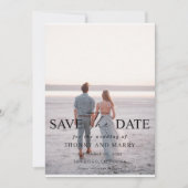 Einfache Skript-Foto-Hochzeit speichern Sie die Da Einladung (Vorderseite)