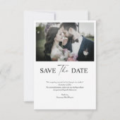 Einfache Skript-Foto-Hochzeit speichern Sie die Da Save The Date (Rückseite)