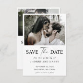 Einfache Skript-Foto-Hochzeit speichern Sie die Da Save The Date (Vorne/Hinten)