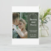 Einfache Skript-Foto-Hochzeit speichern Sie die Da Save The Date (Stehend Vorderseite)