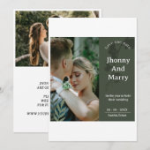 Einfache Skript-Foto-Hochzeit speichern Sie die Da Save The Date (Vorne/Hinten)
