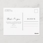 Einfache Skript-Foto Hochzeitbudget Vielen Dank Postkarte (Rückseite)