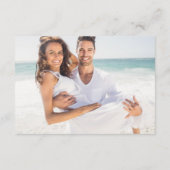 Einfache Skript-Foto-Hochzeiten RSVP QR-Code-Karte (Rückseite)