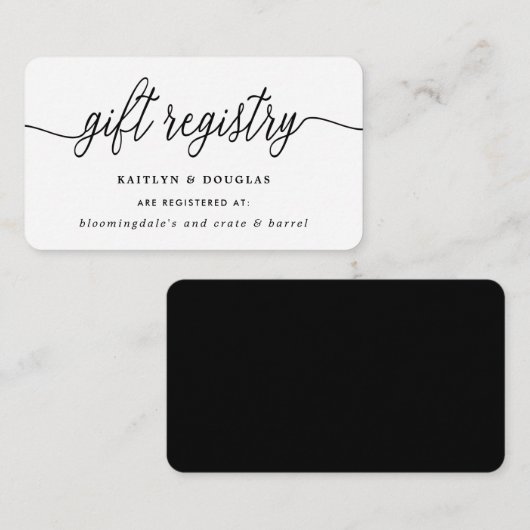 Einfache Skript-Geschenkliste Begleitkarte (Vorne/Hinten)