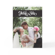 Einfache Skript-Hochzeit danken Ihnen faltete