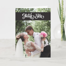 Einfache Skript-Hochzeit danken Ihnen faltete Dankeskarte