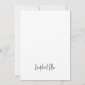 Einfache Skript-Hochzeit Einladung (Rückseite)