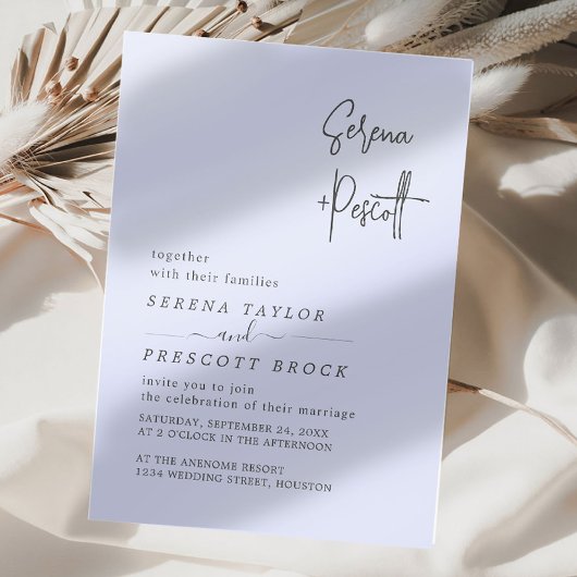 Einfache Skript-Hochzeit Einladung