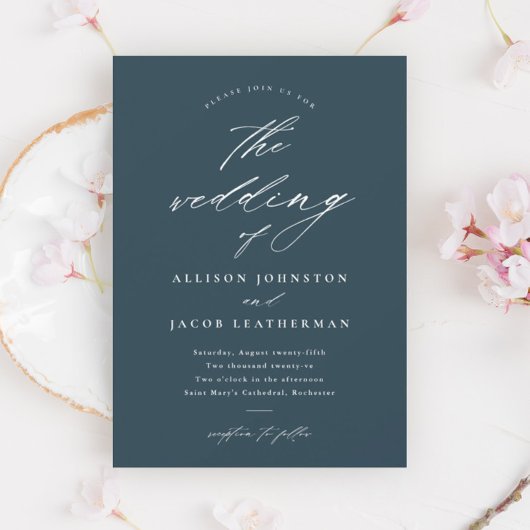 Einfache Skript-Hochzeit Einladung