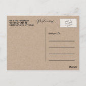 Einfache Skript-Hochzeits-Dankeskarten Postkarte (Rückseite)