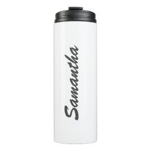 Einfache Skript-individuelle Name weiß Thermosbecher