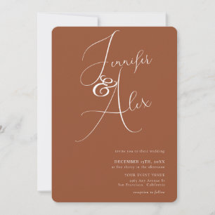 Einfache Skript-Minimalist-Foto-Collage-Hochzeit Einladung