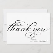 Einfache Skript Minimalistisch Hochzeit Dankeschön Dankeskarte (Vorderseite)