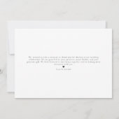 Einfache Skript Minimalistisch Hochzeit Dankeschön Dankeskarte (Rückseite)