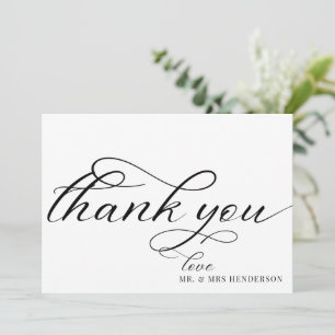 Einfache Skript Minimalistisch Hochzeit Dankeschön Dankeskarte