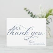 Einfache Skript Minimalistisch Hochzeit Dankeschön Dankeskarte (Stehend Vorderseite)