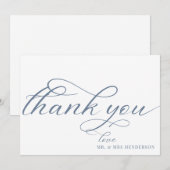 Einfache Skript Minimalistisch Hochzeit Dankeschön Dankeskarte (Vorne/Hinten)