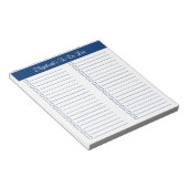 Einfache Skript-Navy-linierte Zwei-Spalten-Checkli Notizblock (angewinkelt)