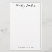 Einfache Skript-Personalisiert-Monogram-Stationier Briefpapier (Vorderseite)