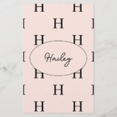 Einfache Skript-Personalisiert-Monogram-Stationier Briefpapier (Rückseite)