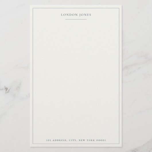Einfache Skript Personalisiert Stationery Ivory Na Briefpapier (Vorderseite)