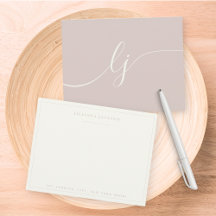 Einfache Skript-Personalisierte Stationery Elfenbe