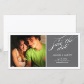 Einfache Skript-Save-The-Date-Fotokarte Save The Date (Vorne/Hinten)