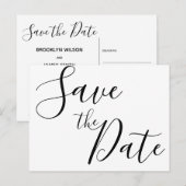 Einfache Skript-Save-The-Date-Postkarten Ankündigungspostkarte (Vorne/Hinten)