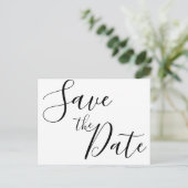Einfache Skript-Save-The-Date-Postkarten Ankündigungspostkarte (Stehend Vorderseite)