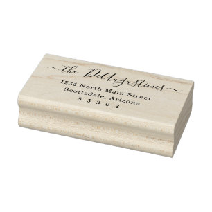 Einfache Skript-und Serif-Rücksendeadresse Gummistempel