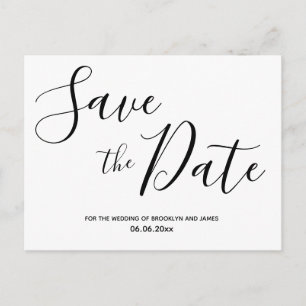 Einfache Skript Weiße Save The Date Postkarten