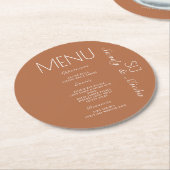 Einfache Skriptabend-Menü Terracotta auf dem Monte Runder Pappuntersetzer (Angewinkelt)