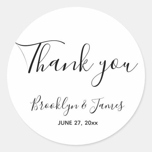 Einfache Skriptaufkleber für die Runde Runder Aufkleber (Vorderseite)