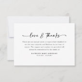 Einfache Skriptbeerdigung Dankeskarte (Vorderseite)