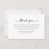 Einfache Skriptbeerdigung Dankeskarte (Vorderseite)