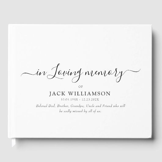 einfache Skriptbeerdigung Gästebuch (Vorderseite)