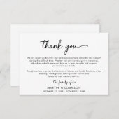 Einfache Skriptbeerdigung Vielen Dank Dankeskarte (Vorne/Hinten)