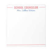 Einfache Skriptbeschreibung von der Schulberaterin Notizblock (Vorderseite)