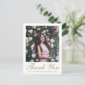 Einfache Skriptbestätigung Cross Foto Vielen Dank Postkarte (Stehend Vorderseite)