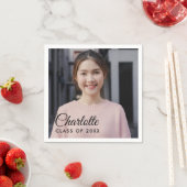 Einfache Skriptbezeichnung Foto Graduation Party N Serviette (Beispiel)