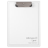 Einfache Skriptbezeichnung Modern personalisiert Klemmbrett (Vorderseite)