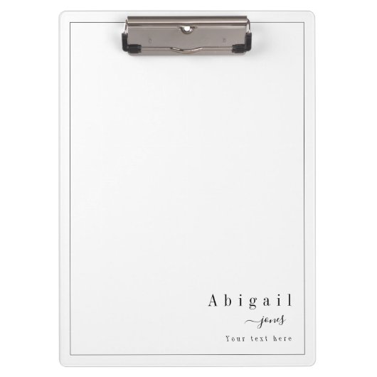 Einfache Skriptbezeichnung Modern personalisiert Klemmbrett (Vorderseite)