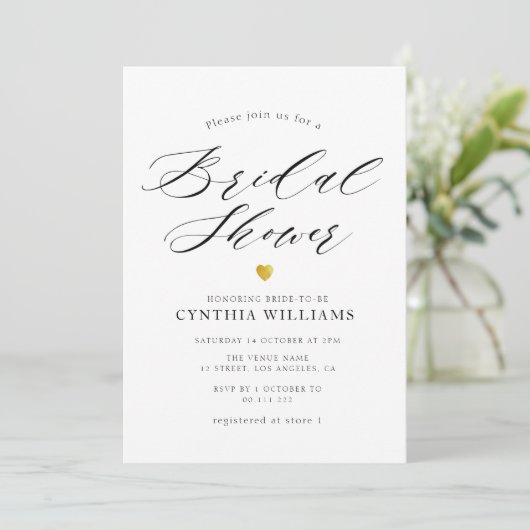 einfache Skriptdusche Einladung (Stehend Vorderseite)