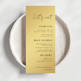 Einfache Skripte essen wir Black & Gold Hochzeit Menükarte