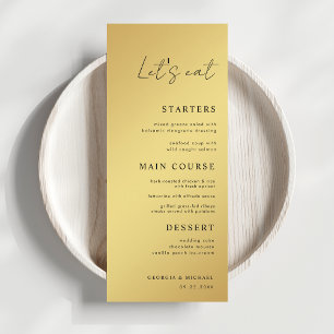Einfache Skripte essen wir Black & Gold Hochzeit Menükarte